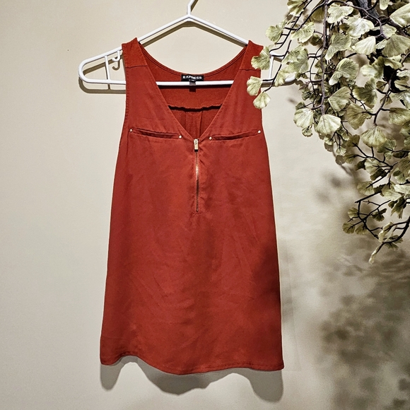 Express Hudson Burnt Orange Zip Tank Top - Picture 6 of 12